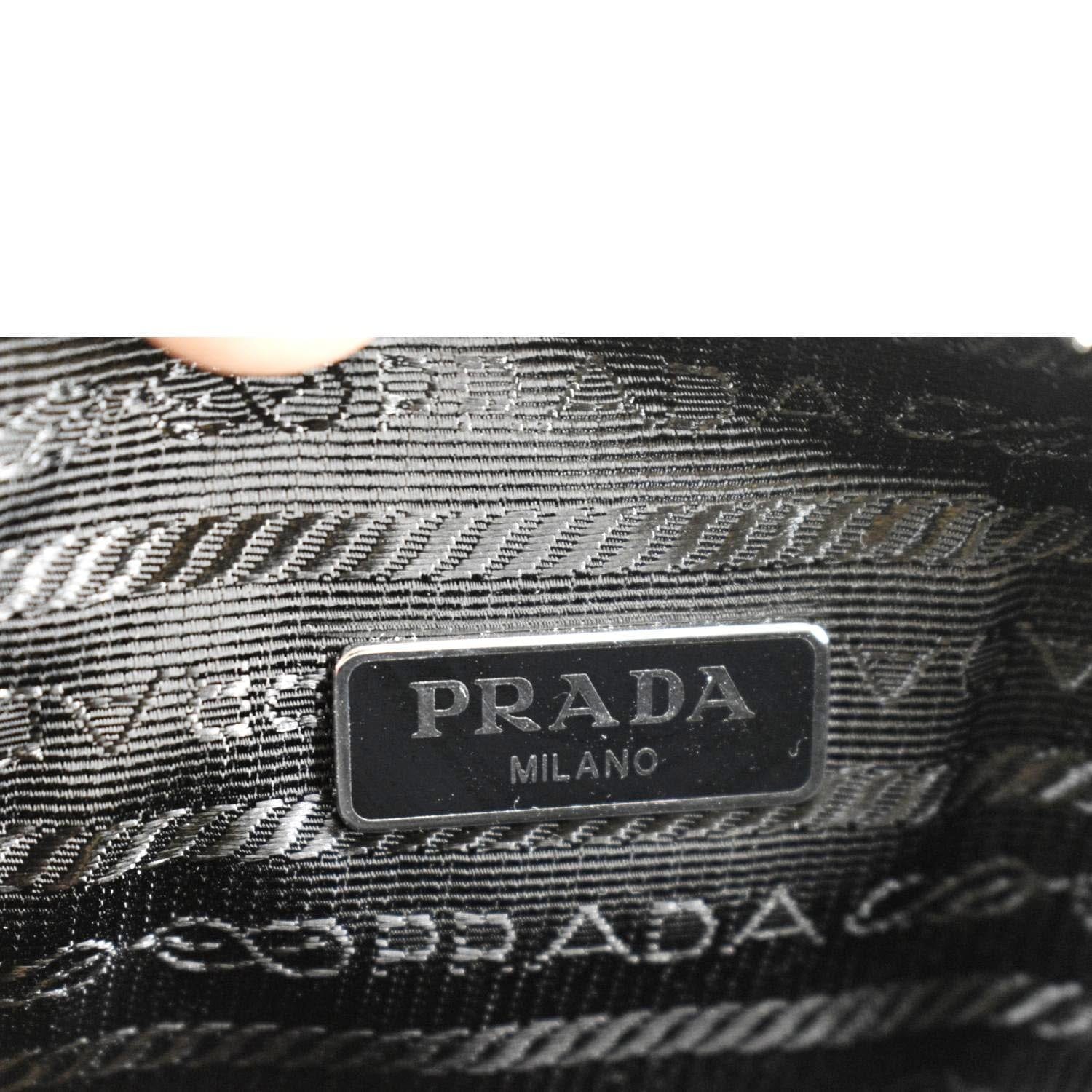 Prada Triangle Raffia Shoulder Bag Black