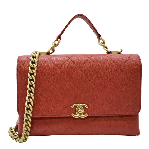 Pre-owned Chanel Coco Luxe Handbag In Red