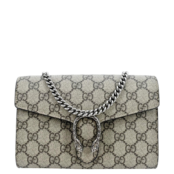 GUCCI Dionysus GG Supreme Crossbody Chain Wallet Beige 401231