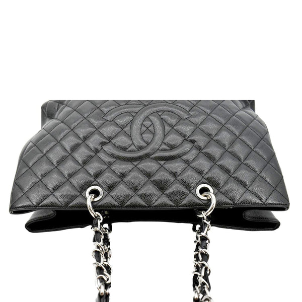 CHANEL XL Grand Quilted Caviar Leather Shopping Tote Bag Black