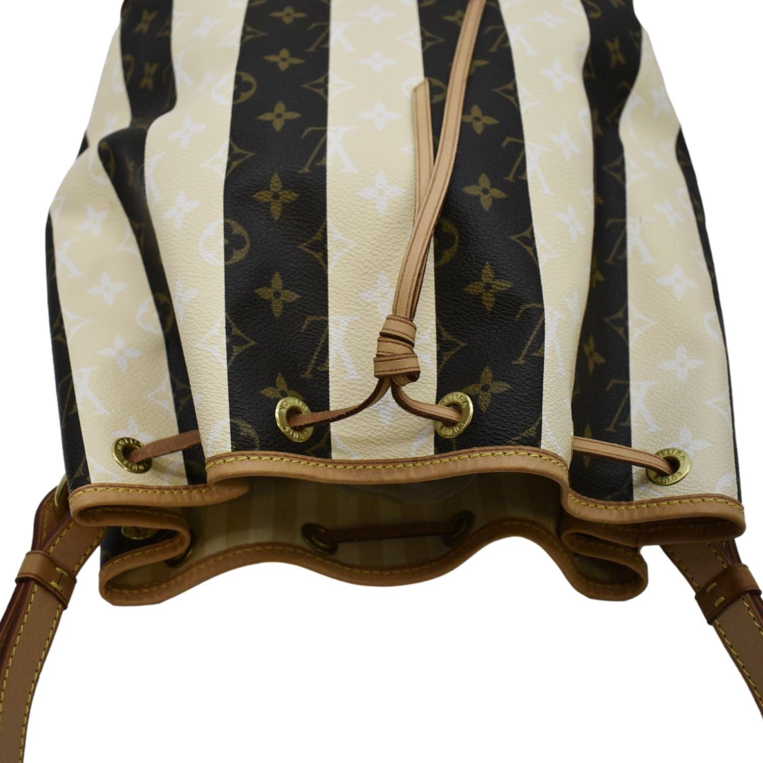 Louis Vuitton Vintage - Monogram Rayures Noe Bag - Brown White - Canvas and  Vachetta Leather Handbag - Luxury High Quality - Avvenice