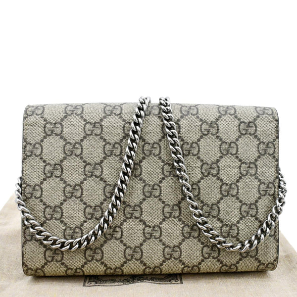 GUCCI Dionysus GG Supreme Crossbody Chain Wallet Beige 401231