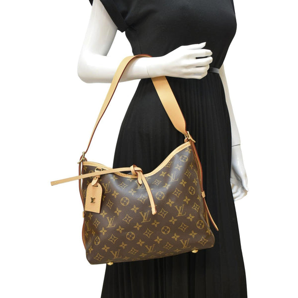 LOUIS VUITTON Carryall MM Monogram Canvas Shoulder Bag Brown