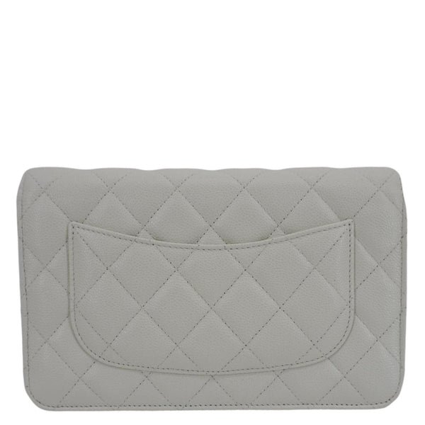 CHANEL Wallet On Chain Quilted Caviar Leather Crossbody Bag White