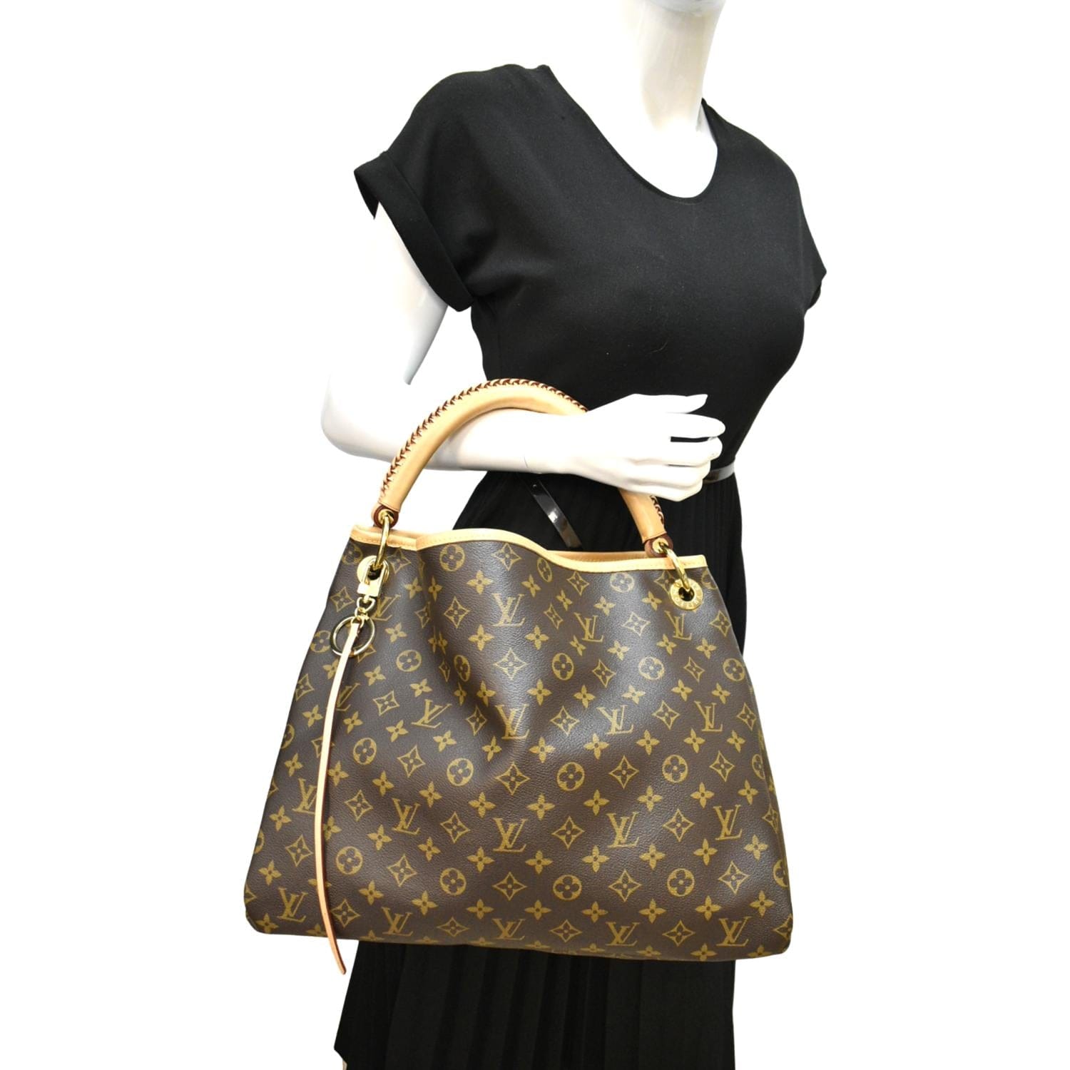 AUTHENTIC LOUIS VUITTON ARTSY MM leather brown hobo shoulder bag 2 way