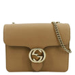 GUCCI Interlocking G Calfskin Leather Shoulder Bag Beige 510304