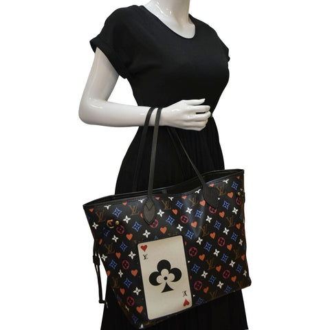 LOUIS VUITTON Game On Neverfull MM Monogram Canvas Tote Bag Black