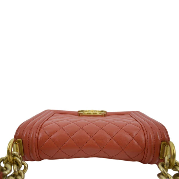 CHANEL Boy Flap Quilted Leather Shoulder Bag Red