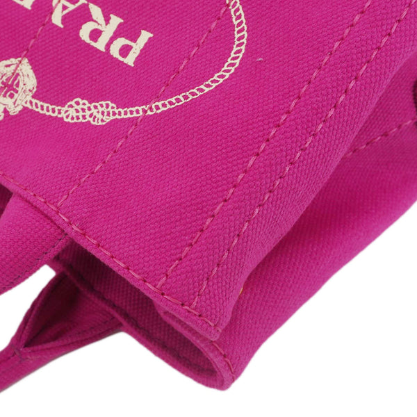 PRADA Canapa Small Logo-Print Canvas Tote Bag Pink