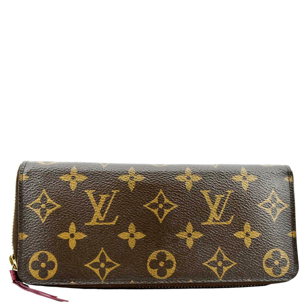 LOUIS VUITTON Clemence Monogram Canvas Zippy Wallet Brown