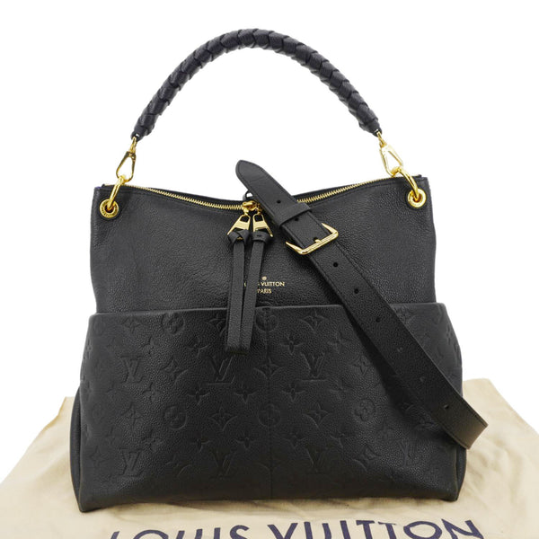 LOUIS VUITTON Maida Monogram Empreinte Leather Hobo Shoulder Bag Black