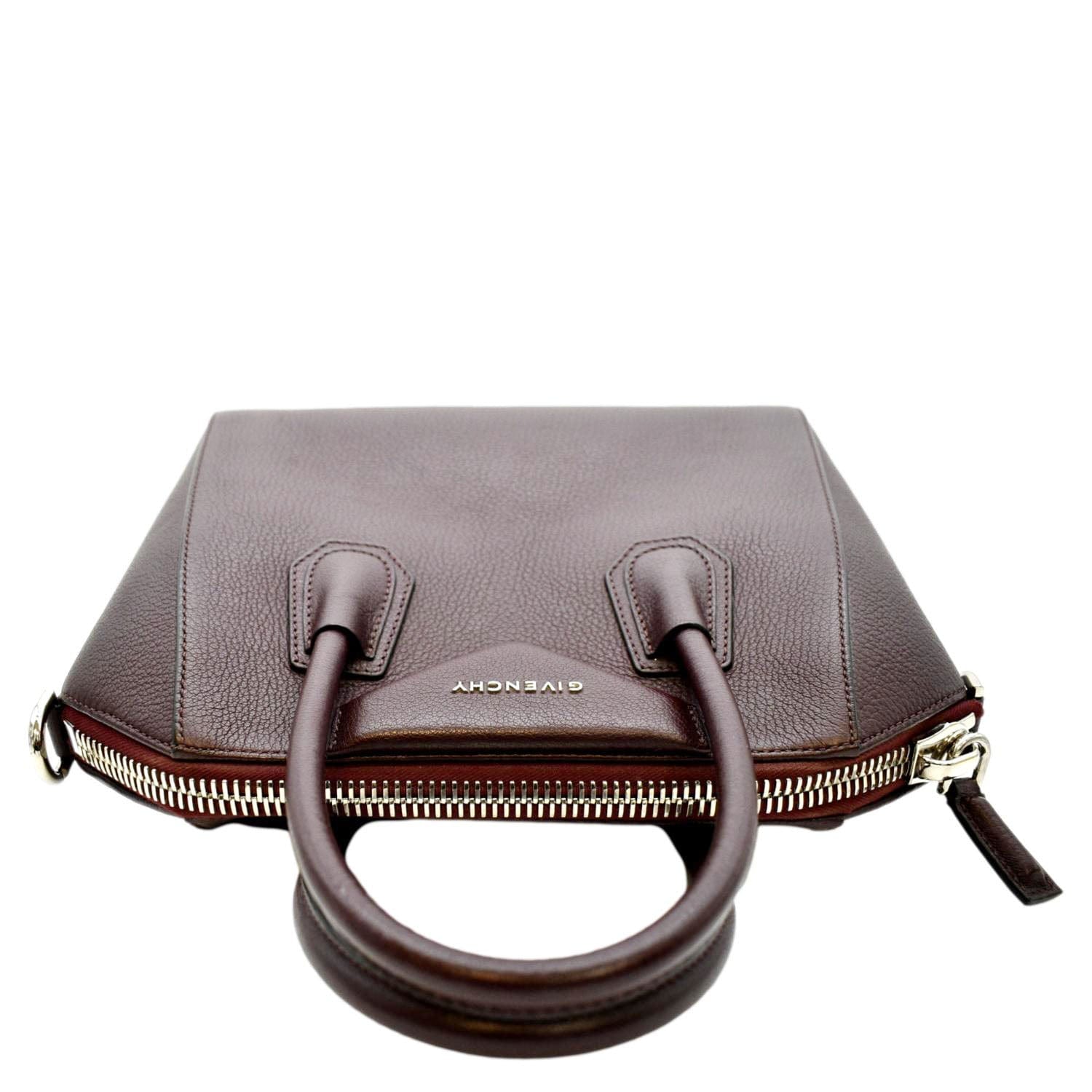 Givenchy Antigona Small Aubergine Leather Shoulder Bag Burgundy