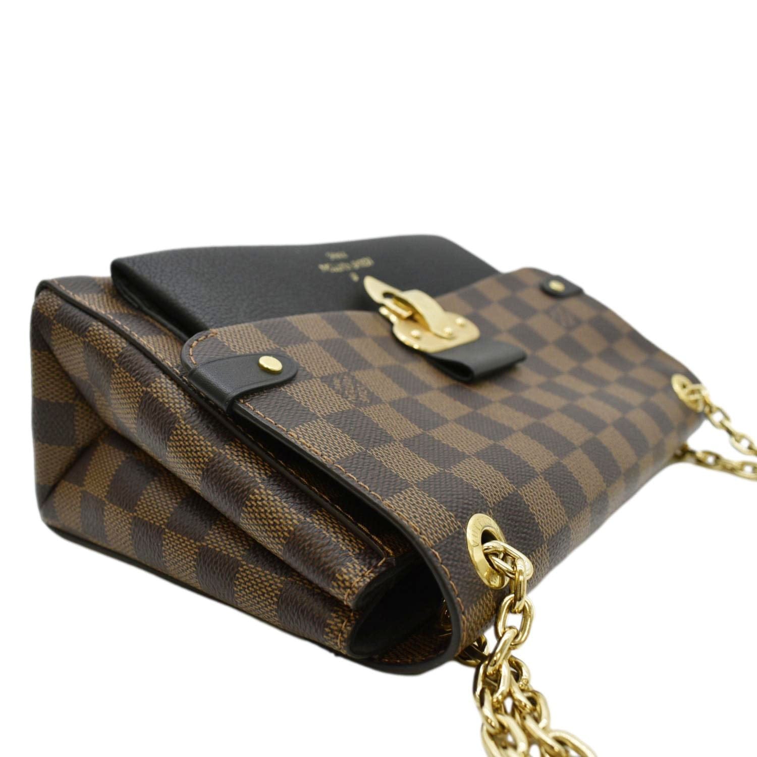 Louis Vuitton Vavin Handbag Damier with Leather PM Brown 226050373