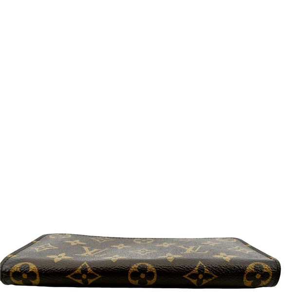 LOUIS VUITTON Clemence Monogram Canvas Zippy Wallet Brown