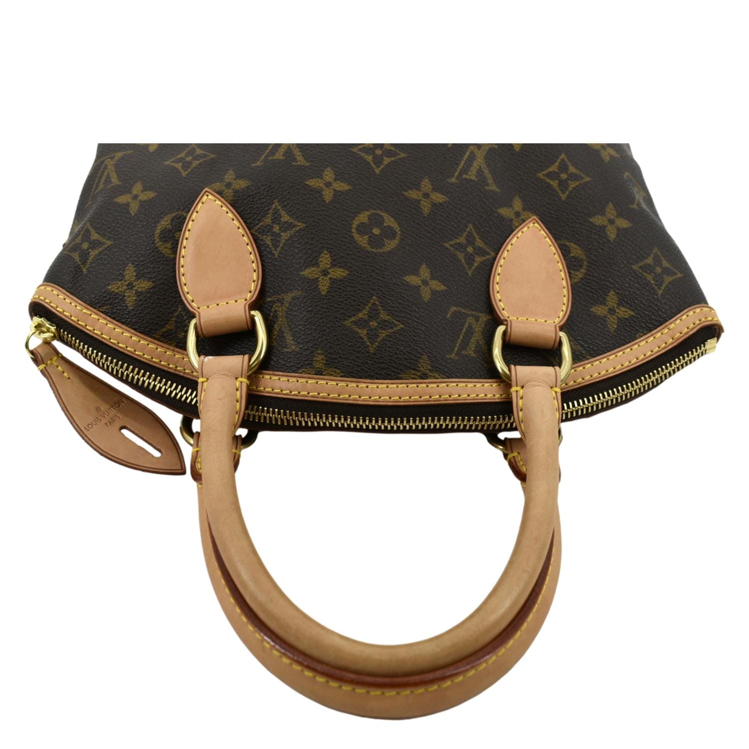 Louis Vuitton Lockit Handbag Monogram Canvas Vertical Brown 2176242