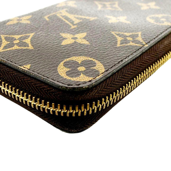 LOUIS VUITTON Clemence Monogram Canvas Zippy Wallet Brown