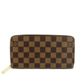 LOUIS VUITTON Clemence Damier Ebene Zippy Wallet Brown