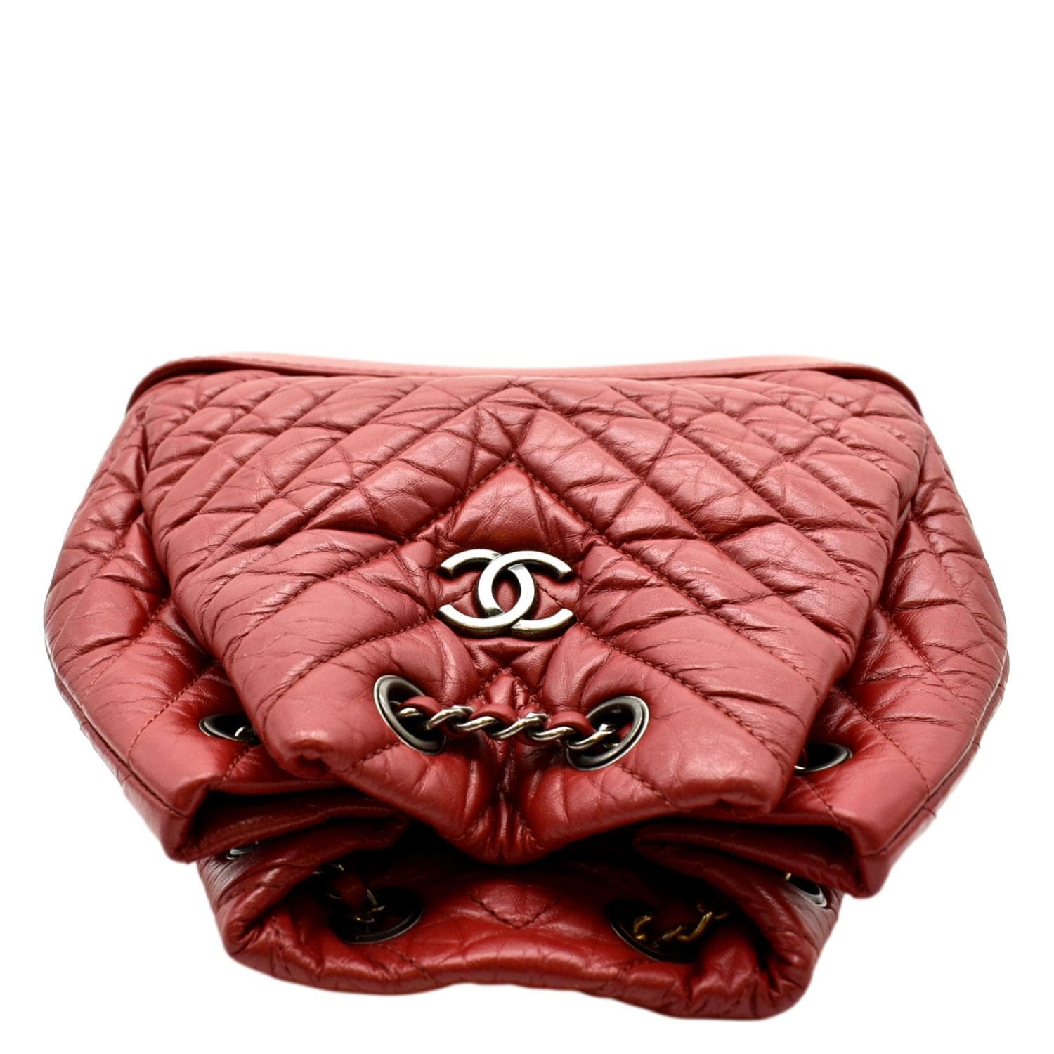 Chanel Quilted Gabrielle Backpack in Black Aged calf leather