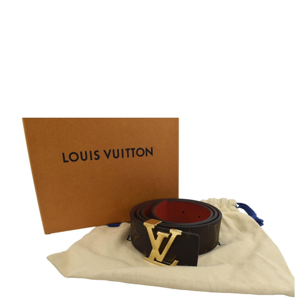 LOUIS VUITTON Monogram Canvas LV Initials Belt Brown Size 75/30