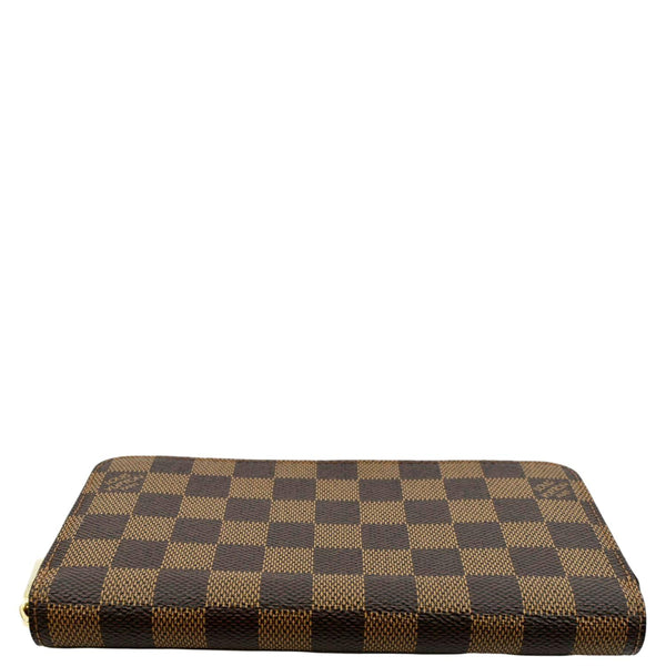 LOUIS VUITTON Clemence Damier Ebene Zippy Wallet Brown