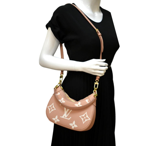 LOUIS VUITTON Bagatelle Monogram Empreinte Leather Shoulder Bag Rose Trianon