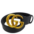 GUCCI GG Buckle Leather Belt Black 414516 Size 70/28