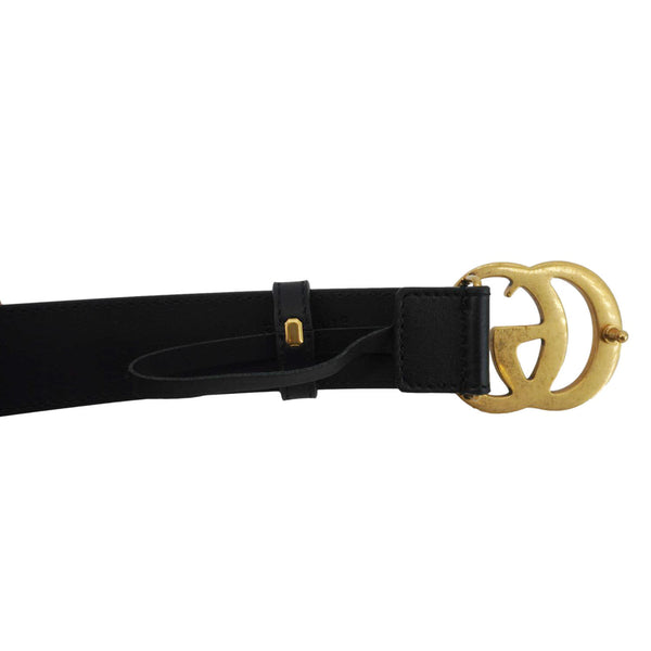 GUCCI GG Buckle Leather Belt Black 414516 Size 70/28