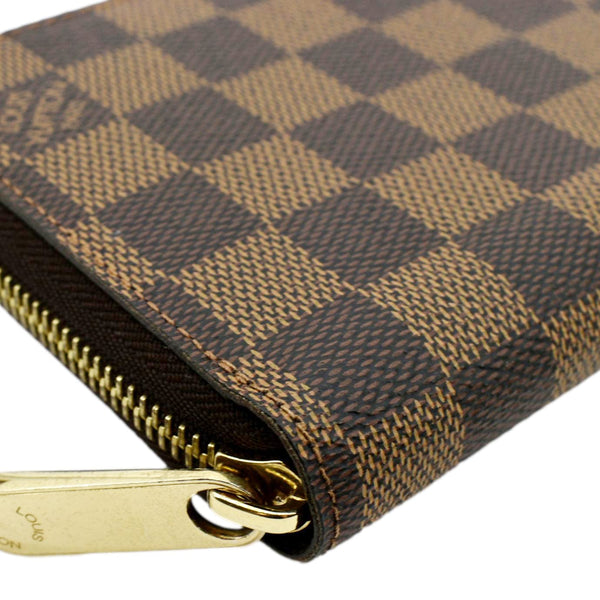 LOUIS VUITTON Clemence Damier Ebene Zippy Wallet Brown