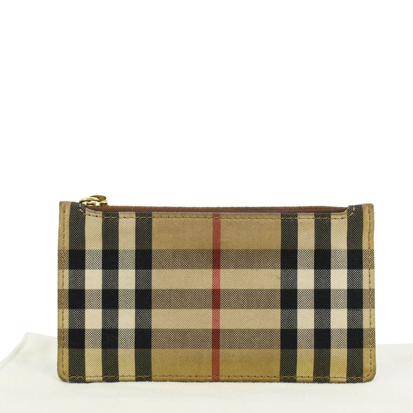 BURBERRY Vintage Check Canvas Coin Case Card Holder Beige