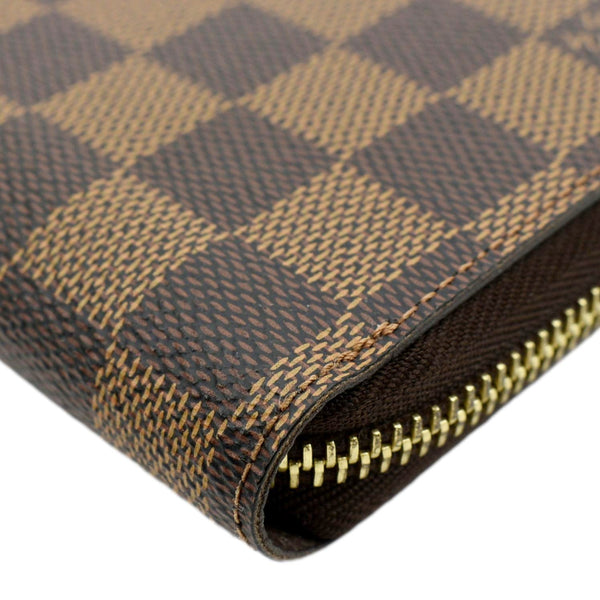 LOUIS VUITTON Clemence Damier Ebene Zippy Wallet Brown