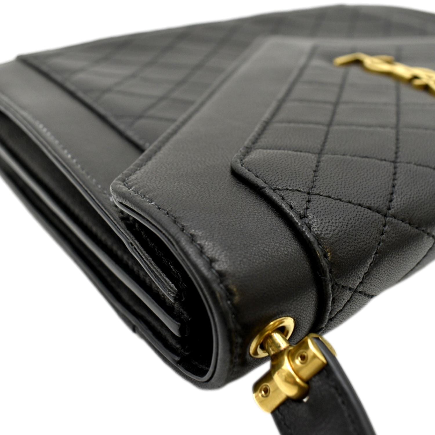 Gaby Small Leather Clutch in Black - Saint Laurent