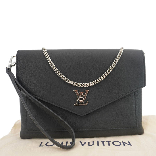 LOUIS VUITTON Mylockme Leather Chain Crossbody Bag Black