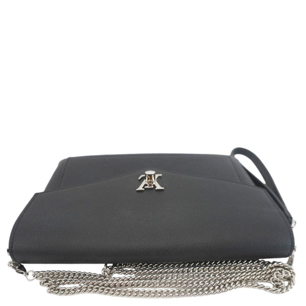 LOUIS VUITTON Mylockme Leather Chain Crossbody Bag Black