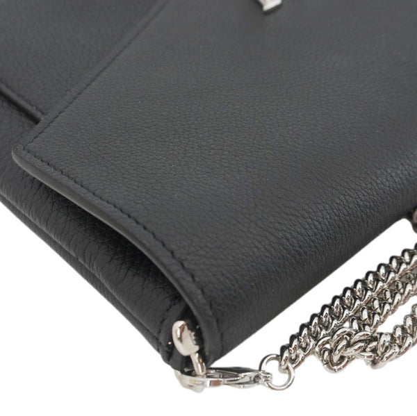 LOUIS VUITTON Mylockme Leather Chain Crossbody Bag Black