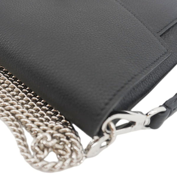 LOUIS VUITTON Mylockme Leather Chain Crossbody Bag Black