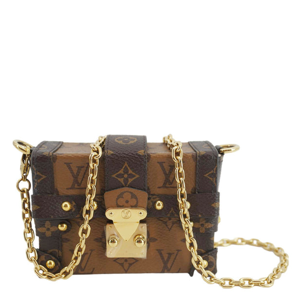 LOUIS VUITTON Essential Trunk NM Reverse Monogram Canvas Crossbody Bag Brown