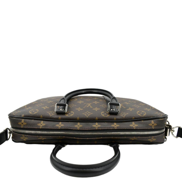 LOUIS VUITTON Porte Documents Voyage Monogram Canvas Briefcase Bag Brown