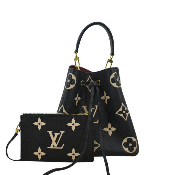 LOUIS VUITTON NeoNoe MM Bicolor Monogram Empreinte Leather Shoulder Bag Black