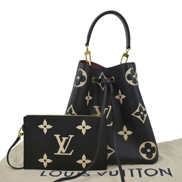 LOUIS VUITTON NeoNoe MM Bicolor Monogram Empreinte Leather Shoulder Bag Black