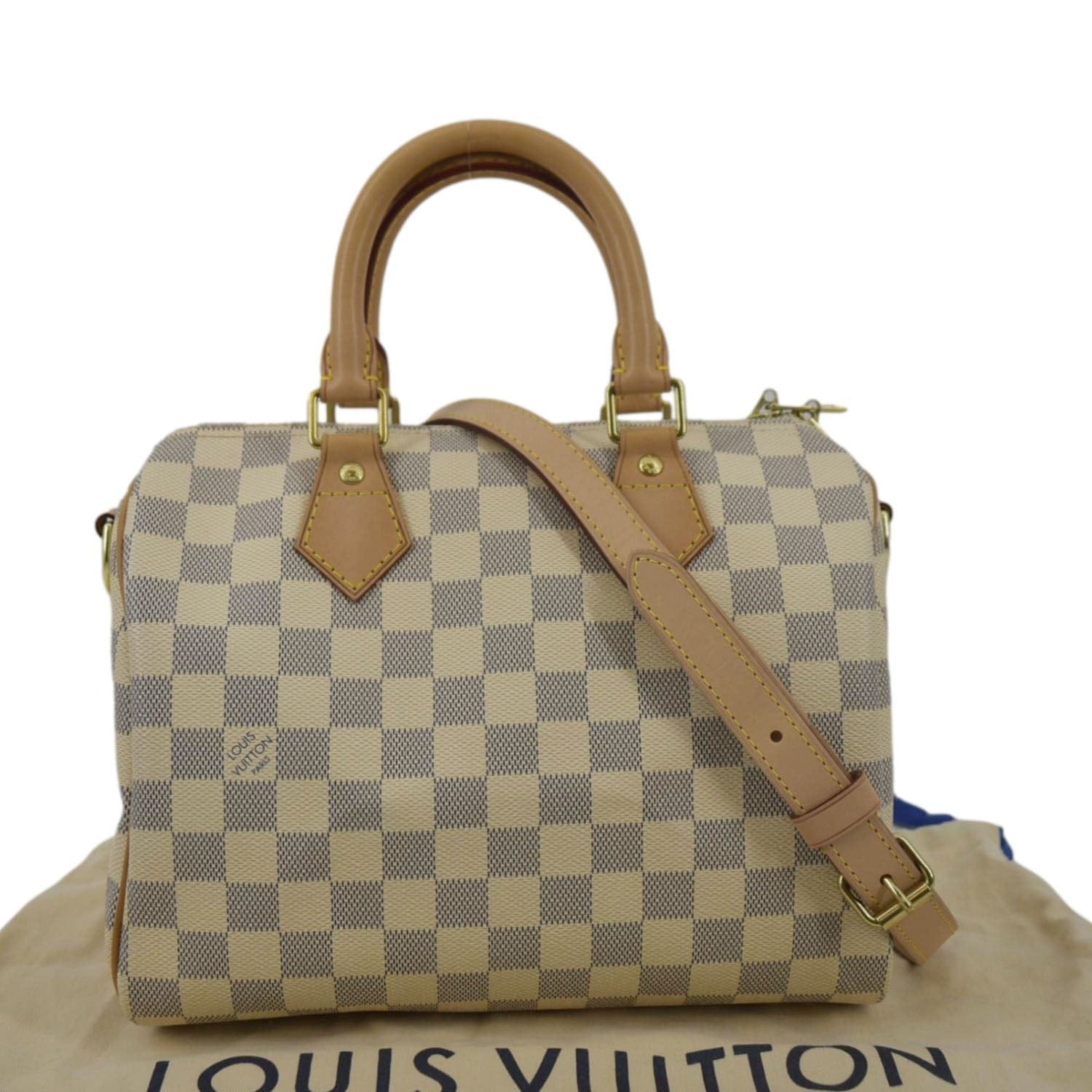 Louis Vuitton Speedy Bandouliere 25 White/Brown in Coated Canvas