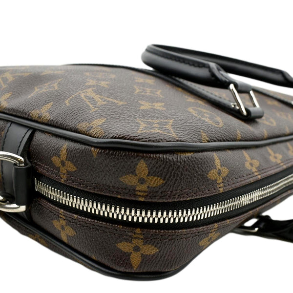 LOUIS VUITTON Porte Documents Voyage Monogram Canvas Briefcase Bag Brown