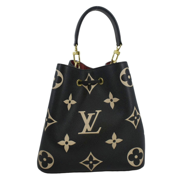 LOUIS VUITTON NeoNoe MM Bicolor Monogram Empreinte Leather Shoulder Bag Black