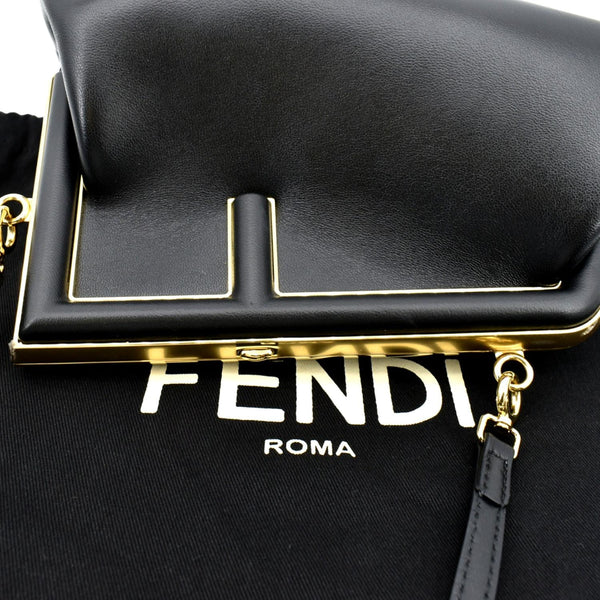 FENDI First Leather Shoulder Bag Black