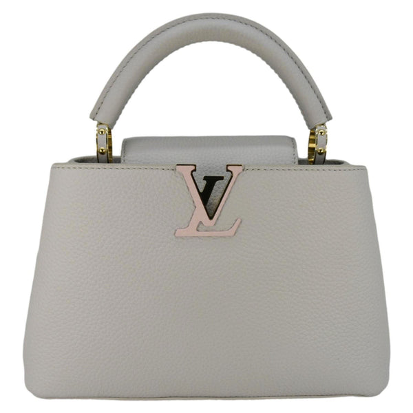 LOUIS VUITTON Capucines BB Taurillon Leather Shoulder Bag Silver