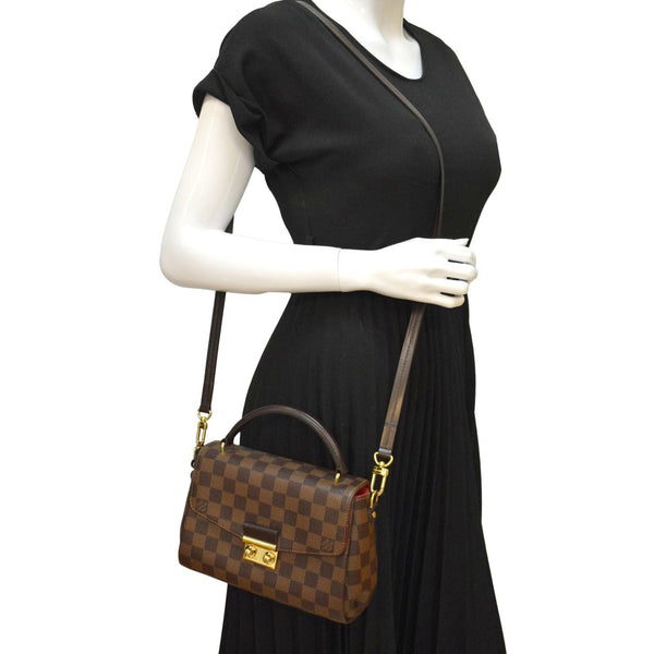 LOUIS VUITTON Croisette Damier Ebene Crossbody Bag Brown