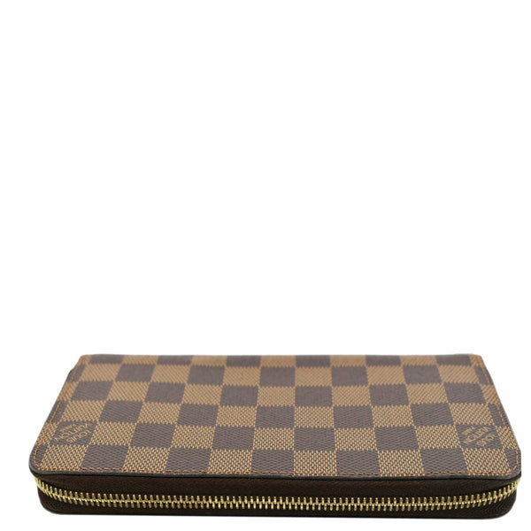 LOUIS VUITTON Clemence Damier Ebene Zippy Wallet Brown