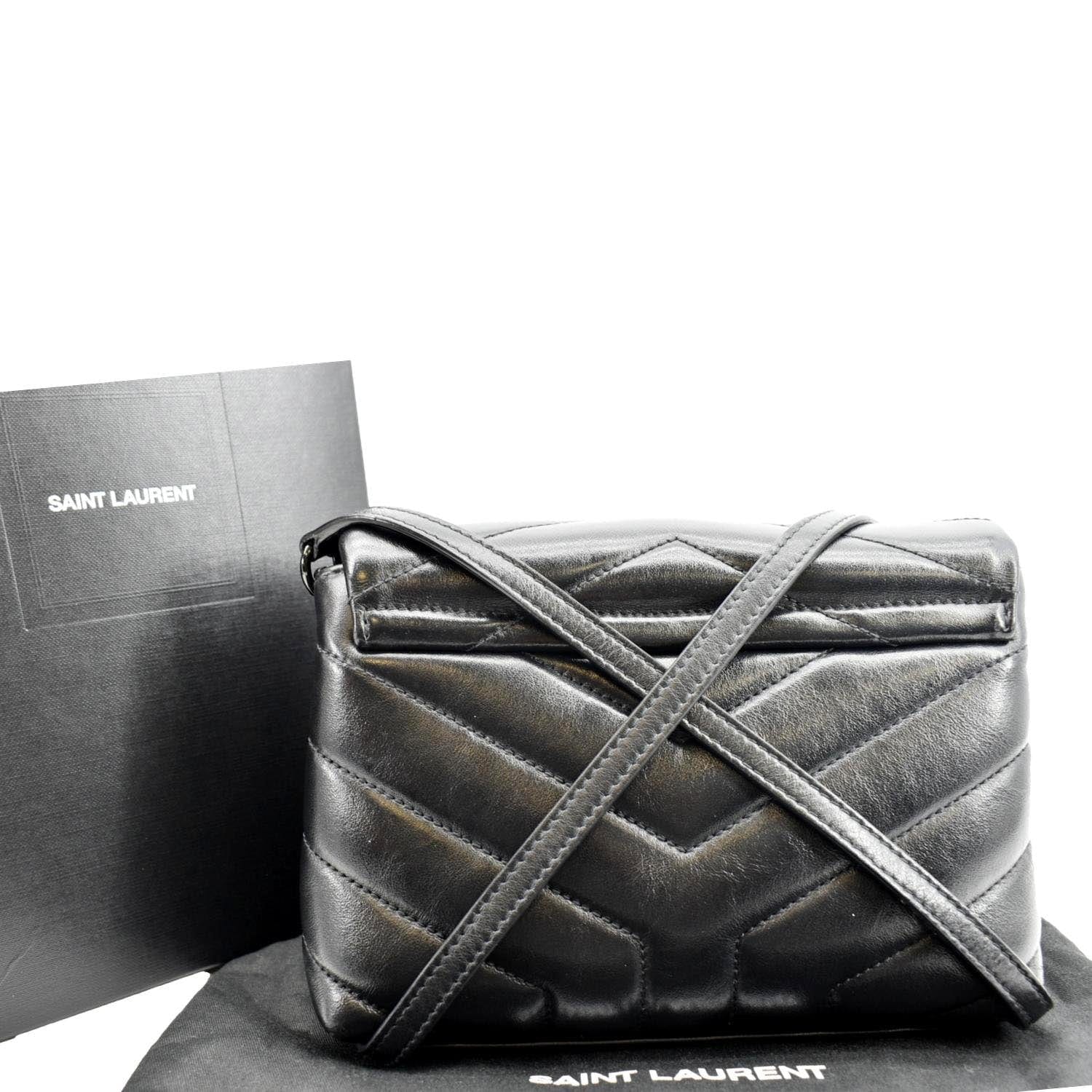 SAINT LAURENT: Toy Loulou bag in quilted leather - Black