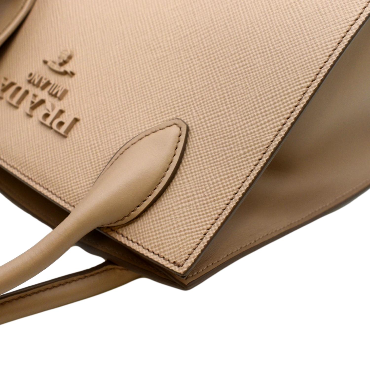 small saffiano leather prada monochrome bag