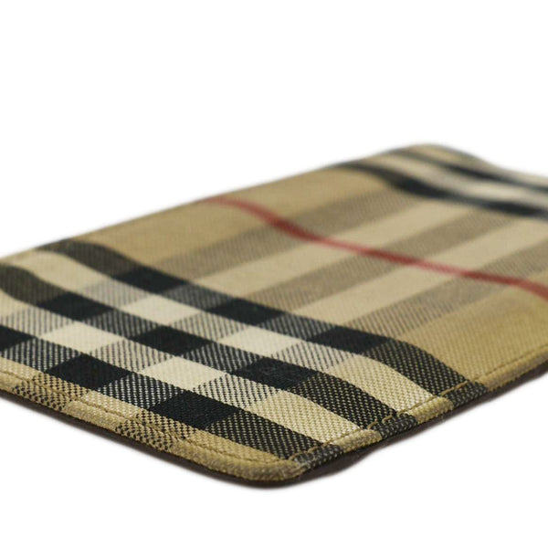 BURBERRY Vintage Check Canvas Coin Case Card Holder Beige