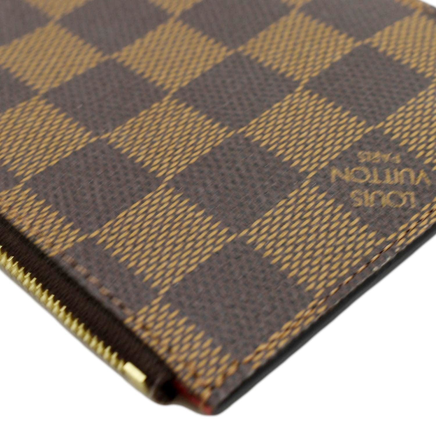 Louis Vuitton Pouch Pochette Felicie Damier Ebene Leather Zippered Coin Insert Only